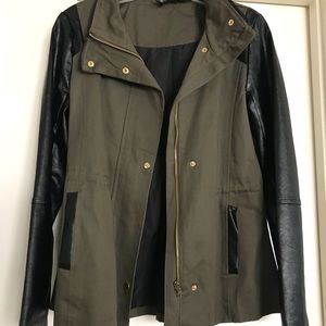 Windsor green and leather jacket